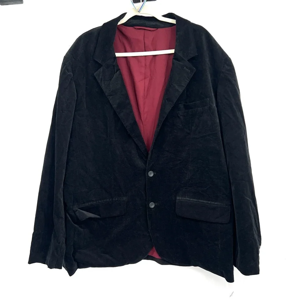 NEW Goodfellow & co. black velvet blazer maximalist dandy old money funky XXL